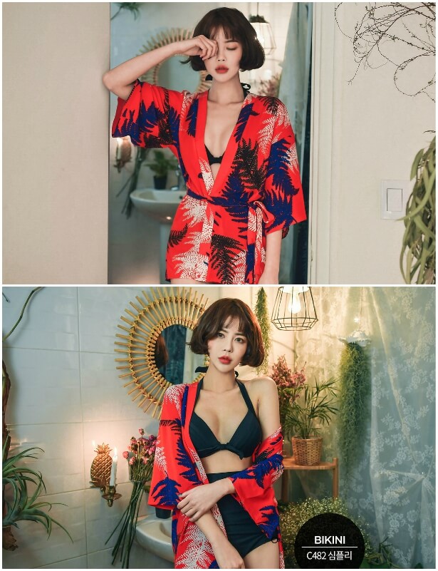 Áo khoác biển kimono- Đồ tắm biển cho nữ