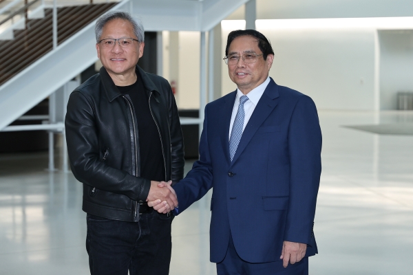 Chủ tịch Nvidia Jensen Huang trong chuyến thăm Việt Nam 