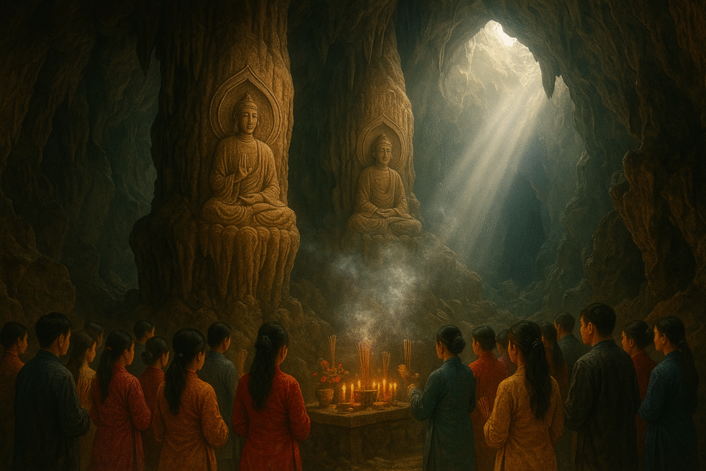 Bên trong động Hương Tích với nhũ đá và ánh sáng huyền ảo - Du lịch Chùa Hương