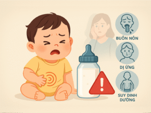 Em bé có biểu hiện đau bụng sau khi uống sữa không rõ nguồn gốc