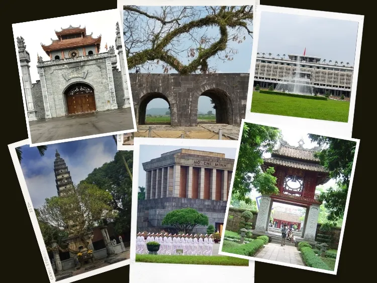 Các công trình lịch sử tiêu biểu của Việt Nam như Văn Miếu Quốc Tử Giám, Lăng Chủ tịch Hồ Chí Minh, chùa Thiên Mụ, thành nhà Hồ, đền Trần và Dinh Độc Lập – phản ánh chiều sâu văn hóa và dấu ấn lịch sử dân tộc.