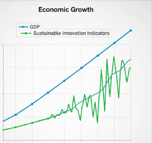 Biểu đồ tăng trưởng kinh tế với chỉ số GDP và xu hướng đầu tư hướng tới môi trường, sự phát triển bền vững Biểu đồ tăng trưởng kinh tế với chỉ số GDP và xu hướng đầu tư hướng tới môi trường, sự phát triển bền vững