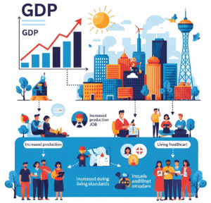Biểu đồ GDP và nhịp sống năng động với công nghệ số. Biểu đồ GDP và nhịp sống năng động với công nghệ số.