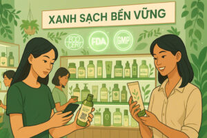Người trẻ chọn mỹ phẩm xanh, quét mã QR xác minh chính hãng