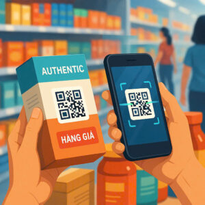 Quét mã QR xác minh nguồn gốc sản phẩm, phòng chống gian lận thương mại.