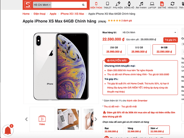 Giá bán iPhone XS Max - iphone 