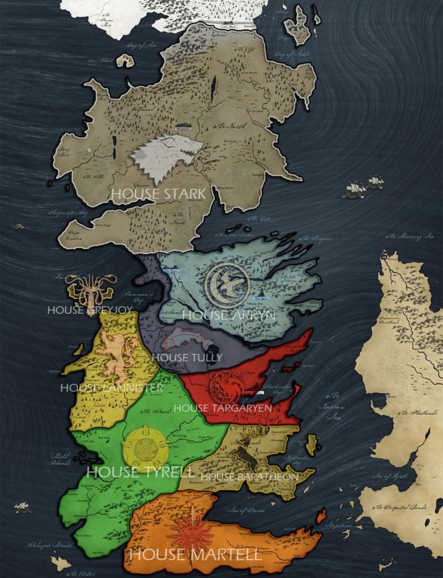 Westeros - lục địa của 7 Vương Quốc trong thế giới giả tưởng Game of Thrones