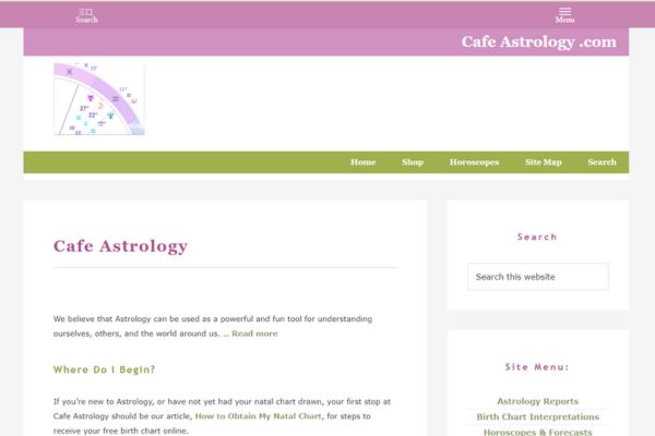 Web tra cứu thần số học online Cafe Astrology