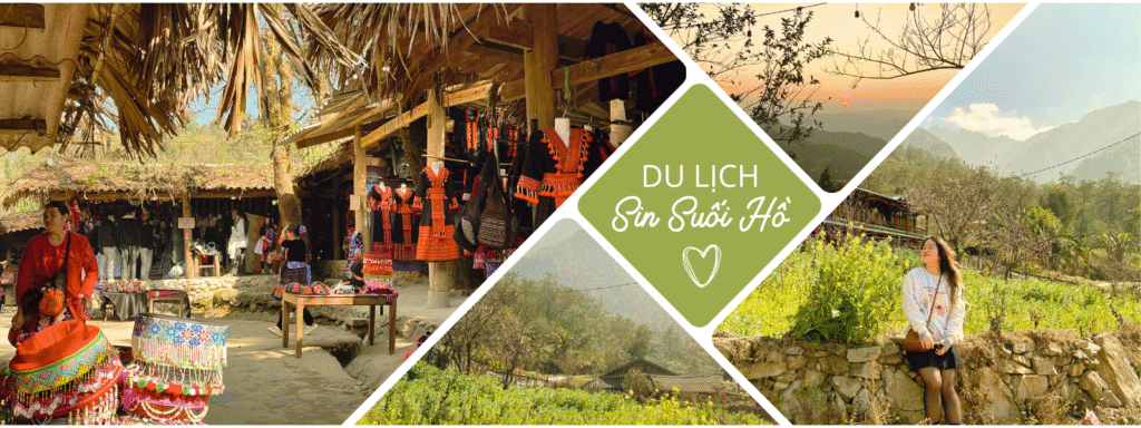 Toàn cảnh bản Sin Suối Hồ với núi non hùng vĩ, khu chợ nhộn nhịp và bản làng mộc mạc giữa thiên nhiên Tây Bắc.