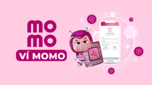Nhân vật MoMo mascot giới thiệu ứng dụng ví điện tử MoMo.